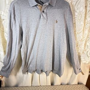 Gray Polo Long Sleeve Shirt men’s size Large